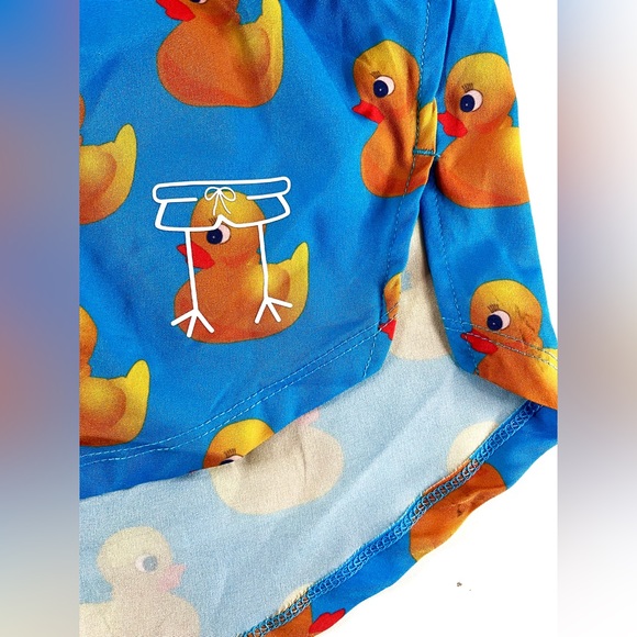 Chicken Legs Women’s Ducky Split Shorts All Over Rubber Duck Print Running Large - Picture 4 of 4